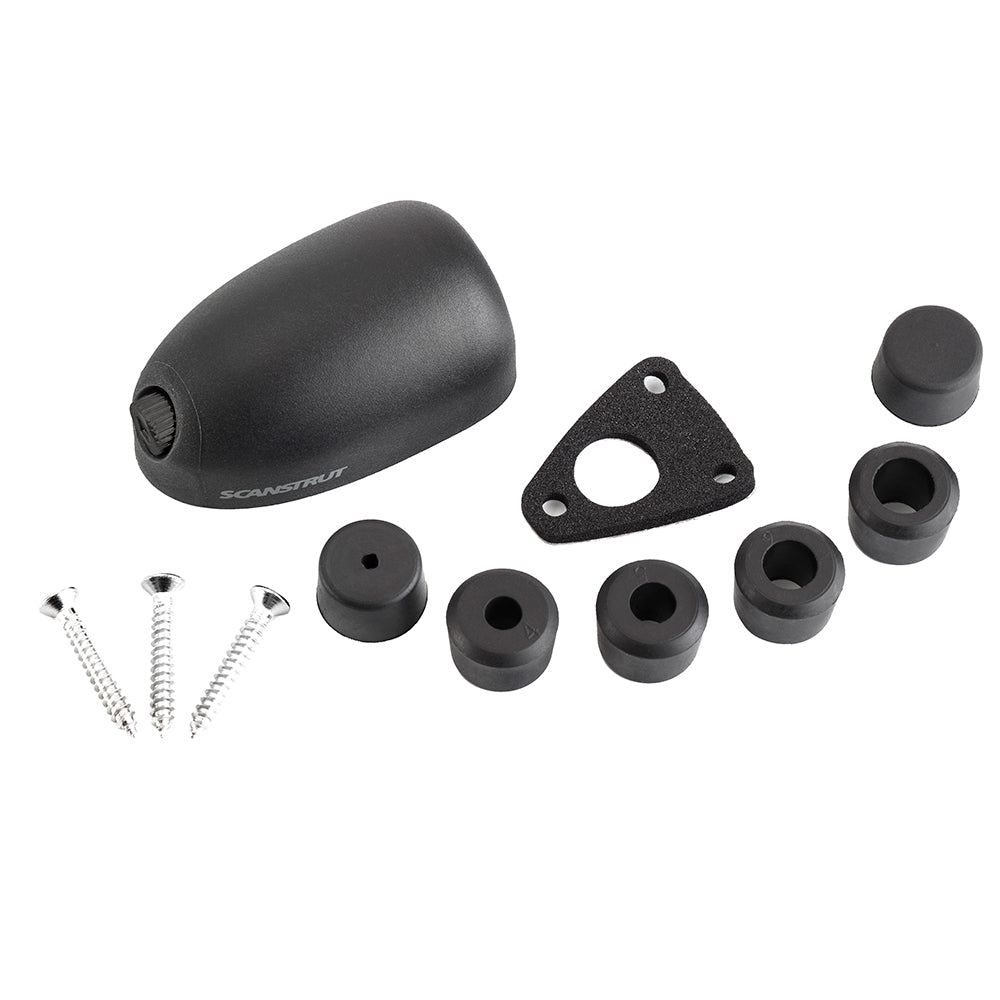 A ScanStrut case pack for installation on boats. It has many sized cable rods for managing your various wires.