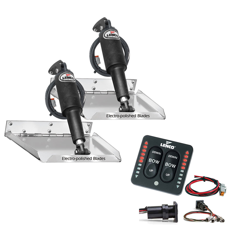 Lenco 12"x 12" Standard Performance Trim Tab Kit (w/LED Indicator Switch Kit)