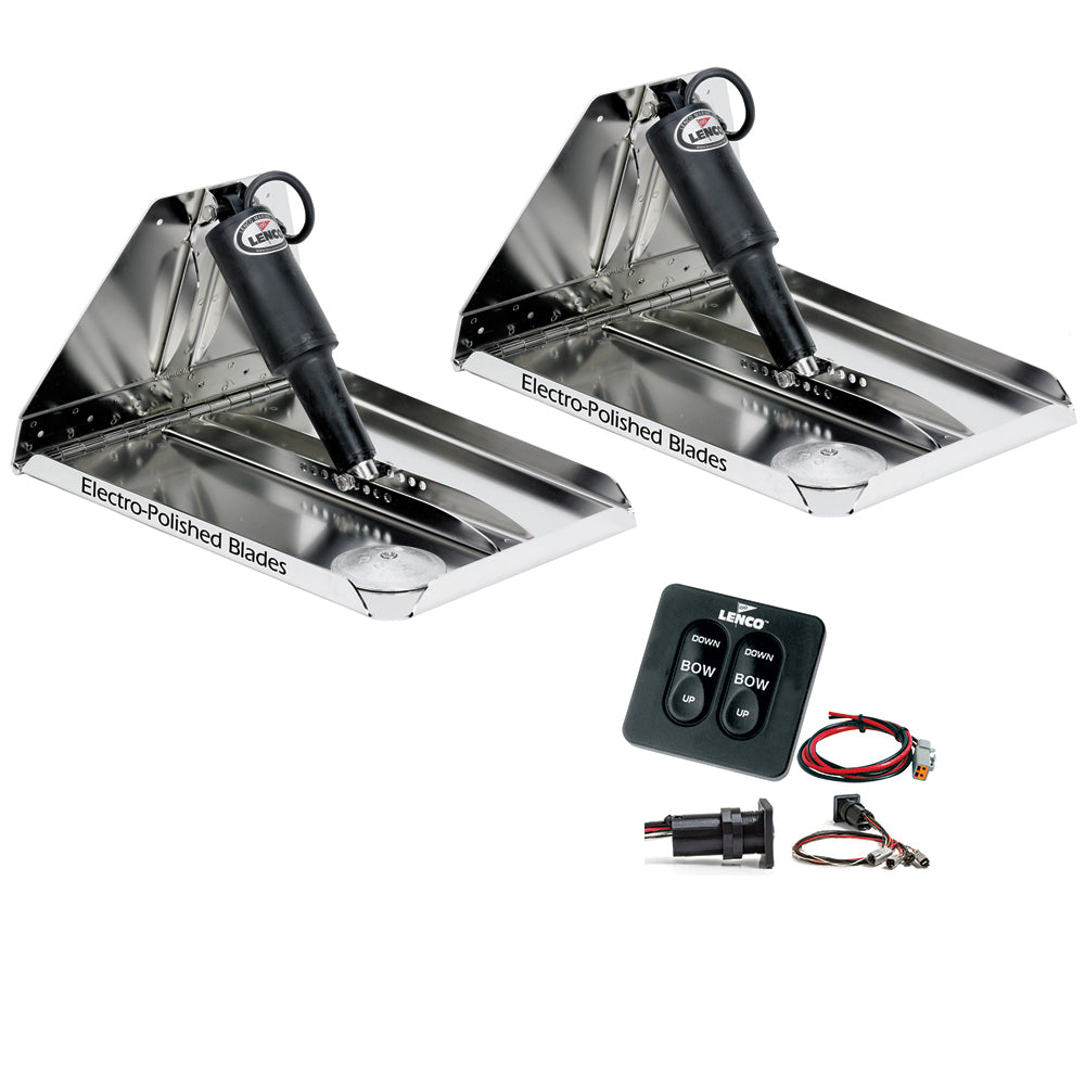 Lenco 16"x 12" Heavy Duty Performance Trim Tab Kit (w/Standard Tactile Switch Kit)