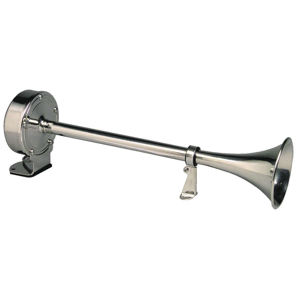 Schmitt Marine Deluxe All-Stainless Single Trumpet Horn (24V)