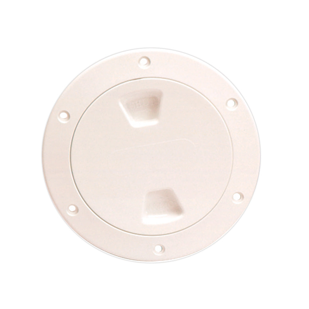 Beckson 4" Smooth Center Screw-Out Deck Plate (Beige)