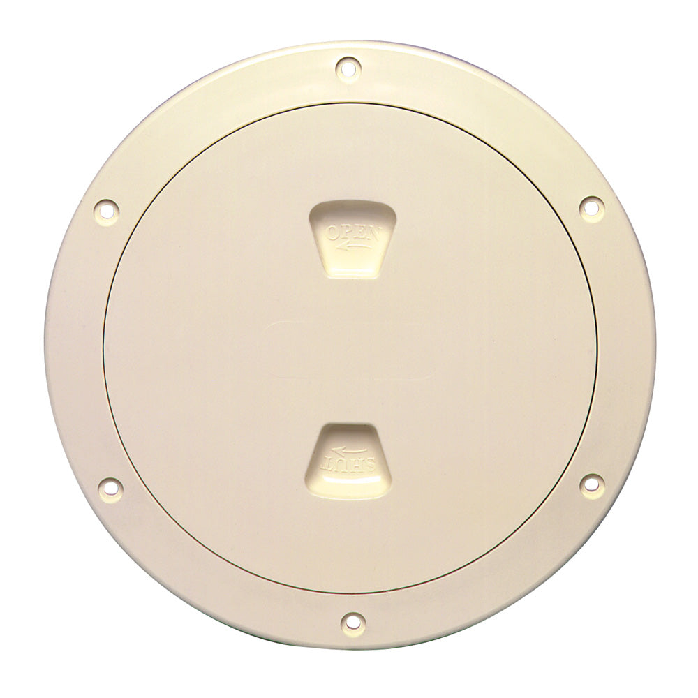 Beckson 6" Smooth Center Screw-Out Deck Plate (Beige)