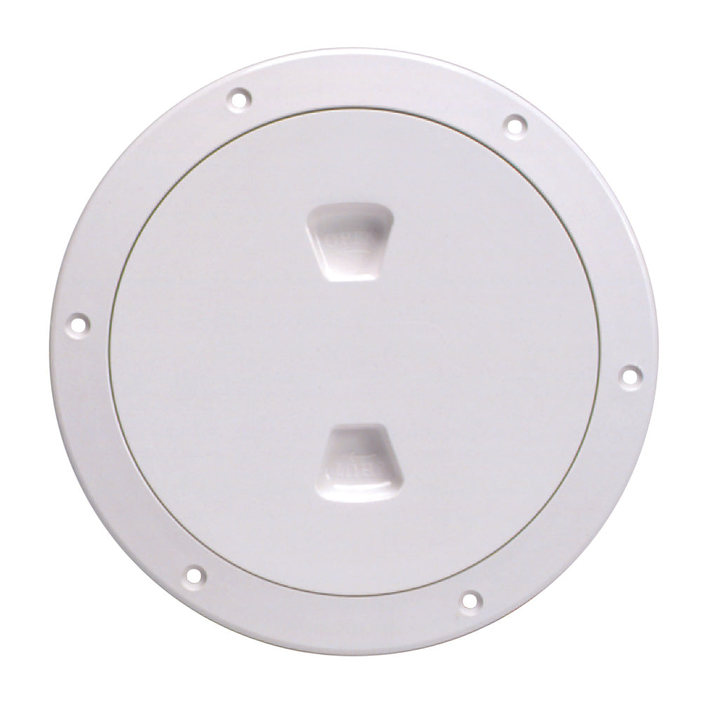 Beckson 6" Smooth Center Screw-Out Deck Plate (White)