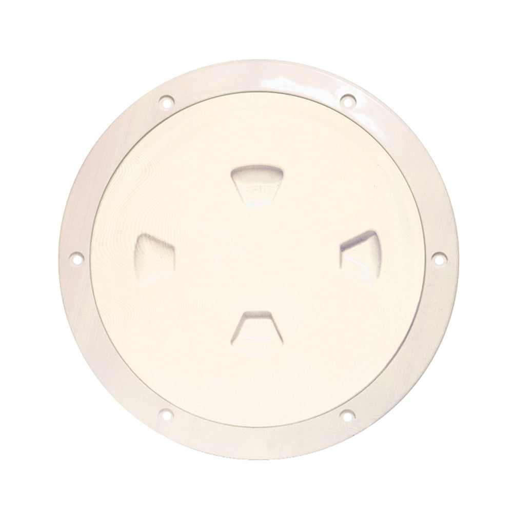 Beckson 8" Smooth Center Screw-Out Deck Plate (Beige)