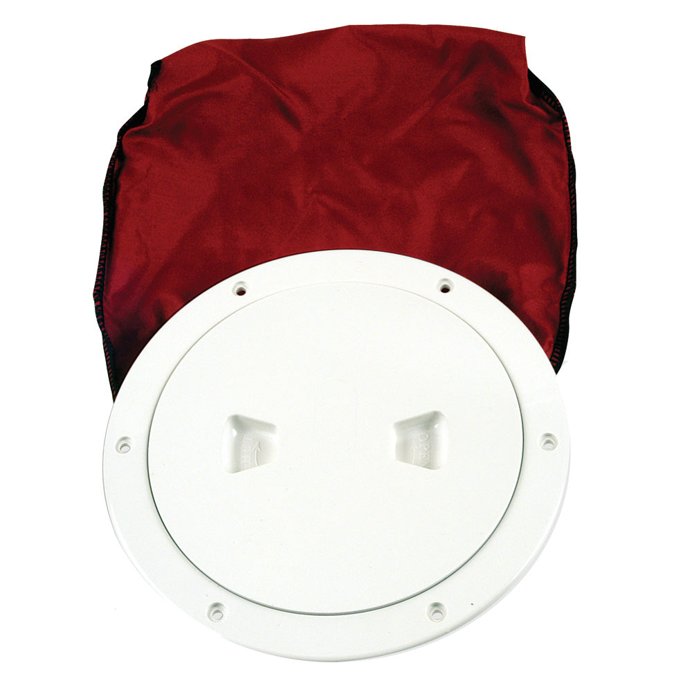 Beckson 6" Stow-Away Deck Plate (White with 12" Bag)
