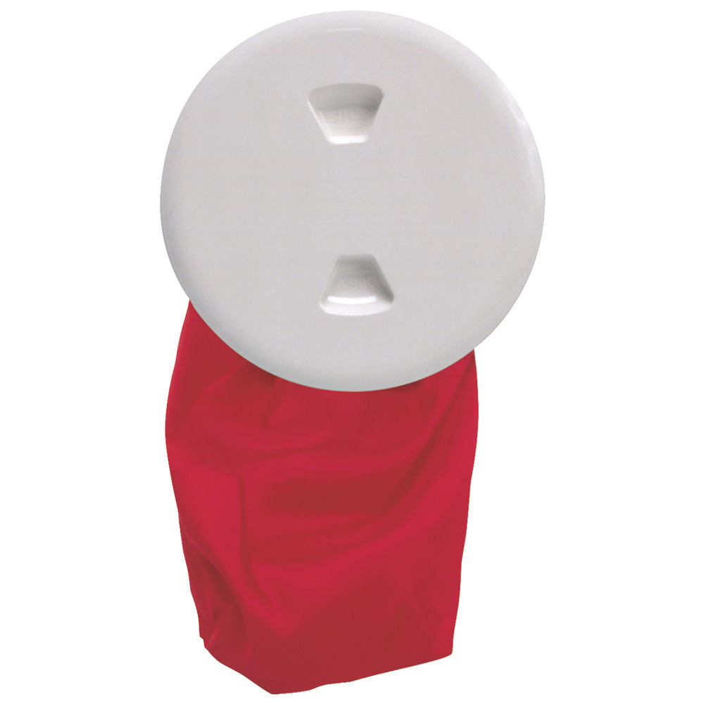 Beckson 5" Stow-Away Deck Plate (White with 12" Bag)