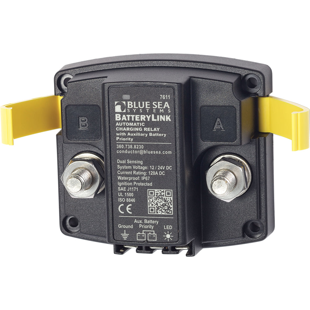 Blue Sea 7611 DC BatteryLink Automatic Charging Relay (120 Amp w/Auxiliary Battery Charging)