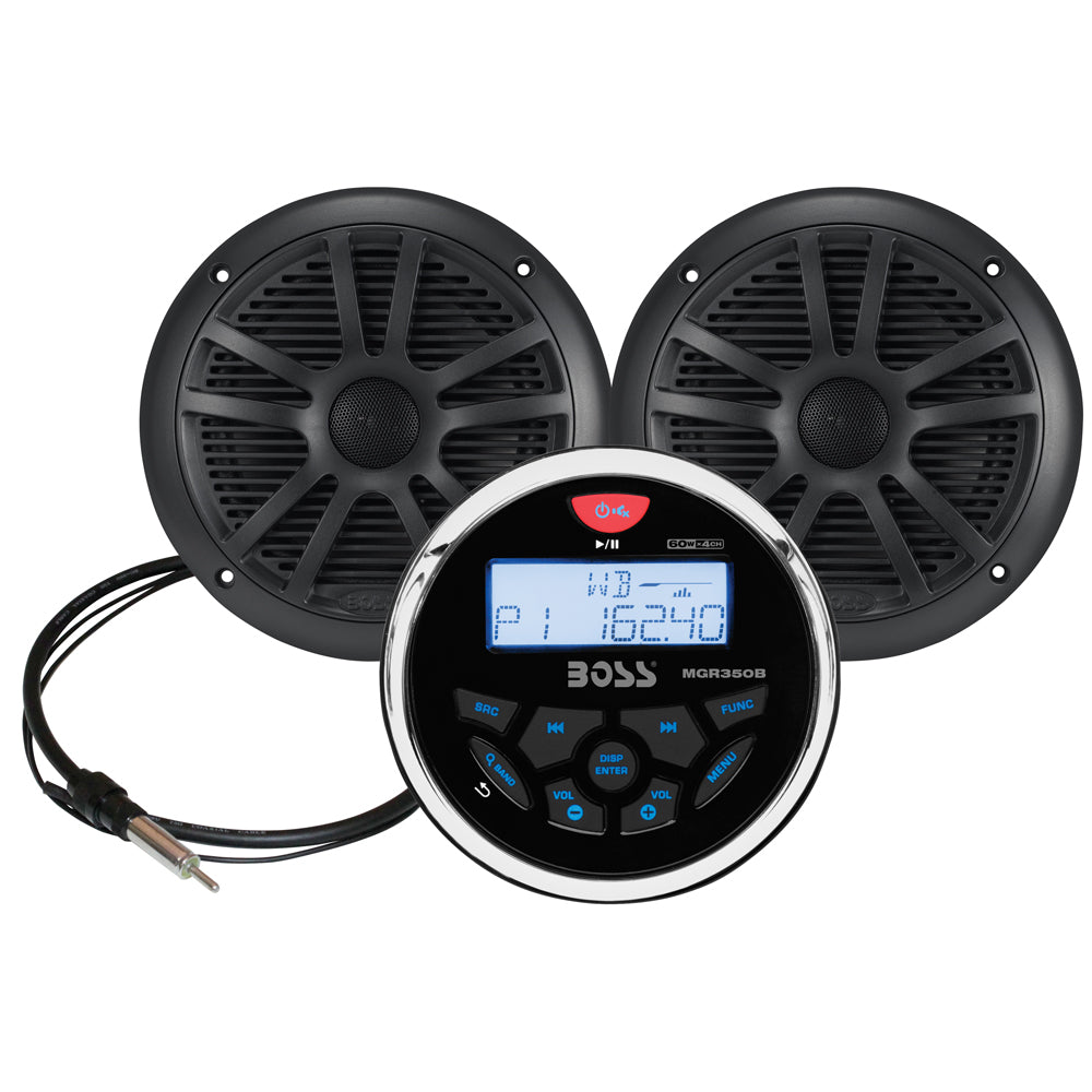 Boss Audio MCKGB350W.6 Marine Stereo 6.5" Speaker Kit (Black)