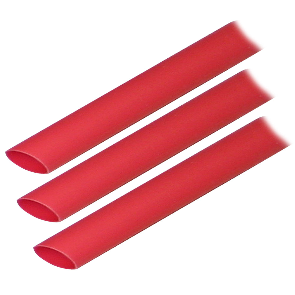 Ancor Adhesive Lined Heat Shrink Tubing (ALT) -1/2" x 3" -3-Pack -Red