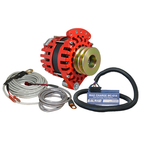 Balmar Alternator 1-2" Single Foot Dual V Pulley Regulator Temp Sensor (170A Kit - 12V)