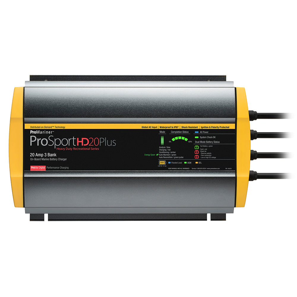 ProMariner ProSportHD Plus Global 3-Bank Battery Charger (20A)