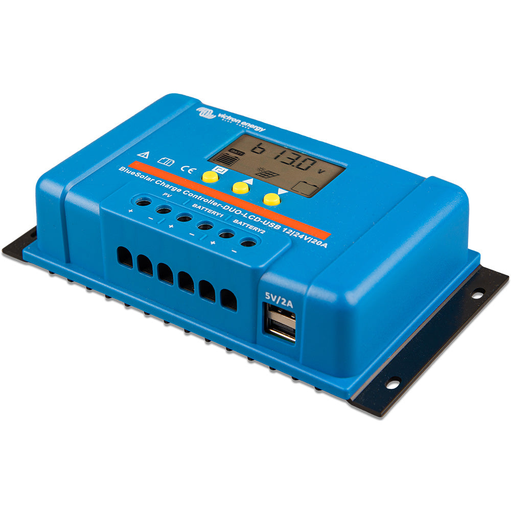 Victron BlueSolar PWM Charge Controller (DUO) LCD USB Charge Control (12/24VDC-20A)