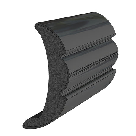 TACO Rigid Vinyl Flex-Core Rub Rail Black (2" x 7/8")