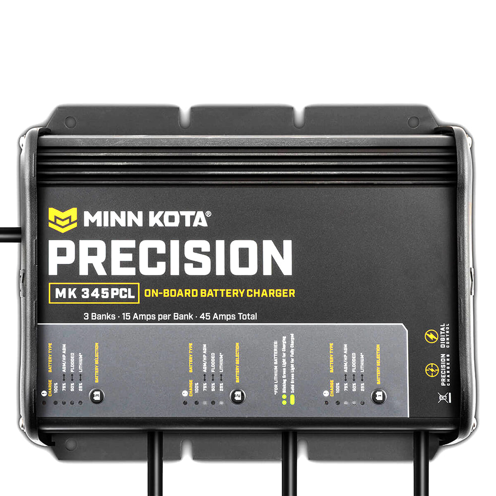 Minn Kota On-Board Precision Charger MK-345 PCL LI Optimized Charger (3 Bank x 15 AMP)
