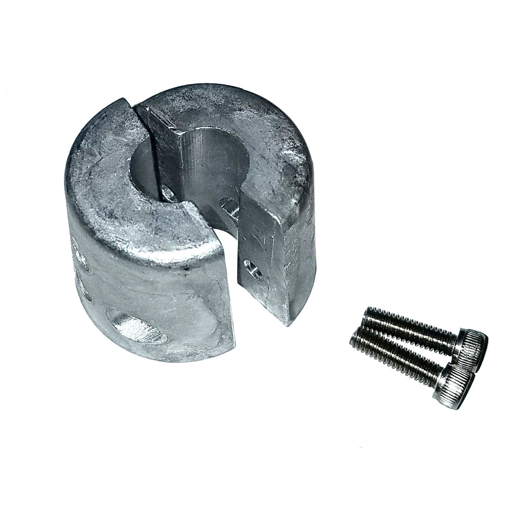 This is a silver de-icer anode with two screws. 