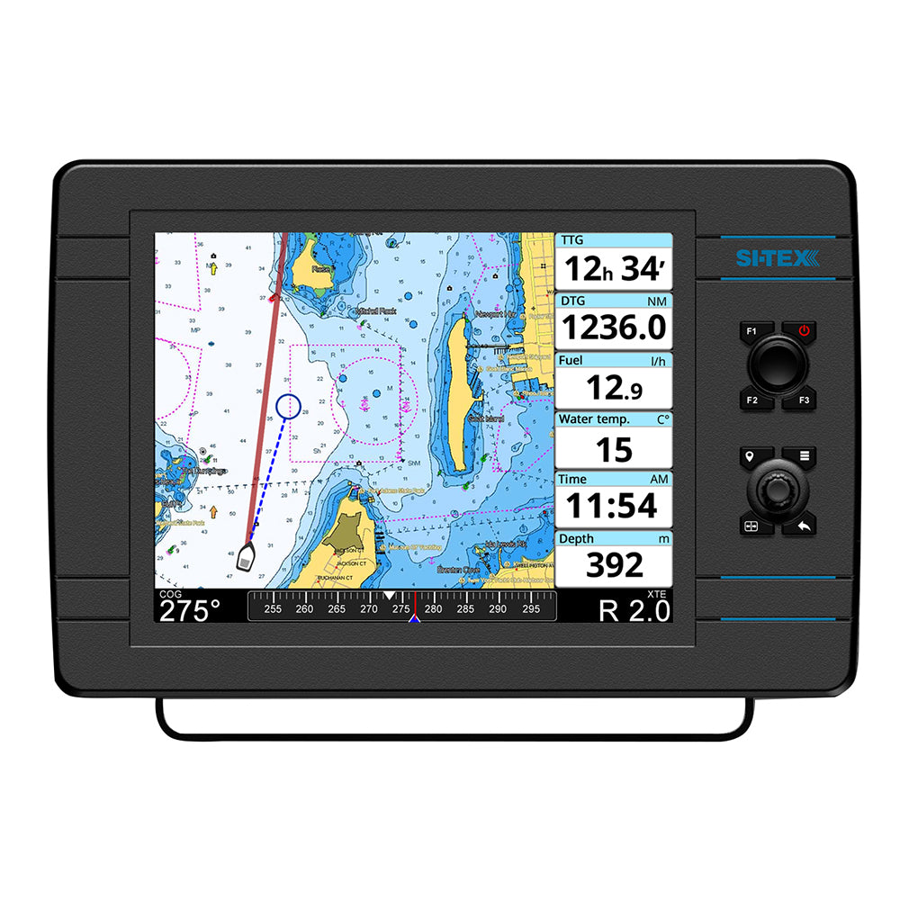 Sitex Chartplotter with a multi-color display map and a hand toggle. 
