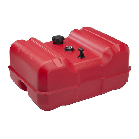 A red fuel tank with 12 gallons and gauges