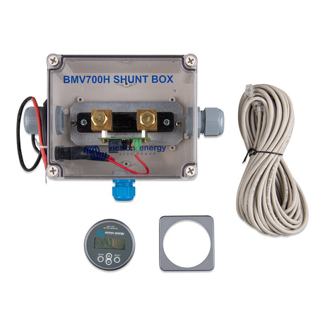 Victron BMV700H Shunt Box with cabling and multiple connectors. 