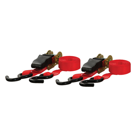 CURT 10 Red Cargo Straps w/"S" Hooks (500 lbs - 2 Pack)