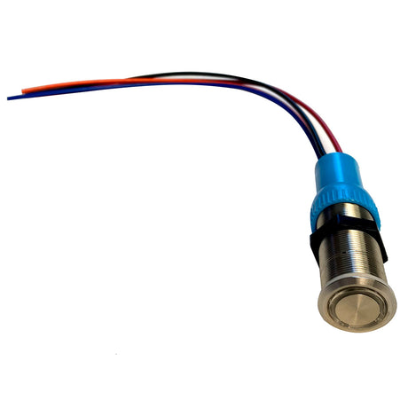 Bluewater 22mm In Rush Push Button Switch - Off/On Contact - Blue/Red LED [9059-1113-1]