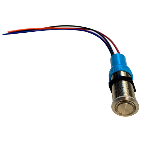 Bluewater 22mm In Rush Push Button Switch - Off/(On) Momentary Contact - Blue/Red LED [9059-2113-1]