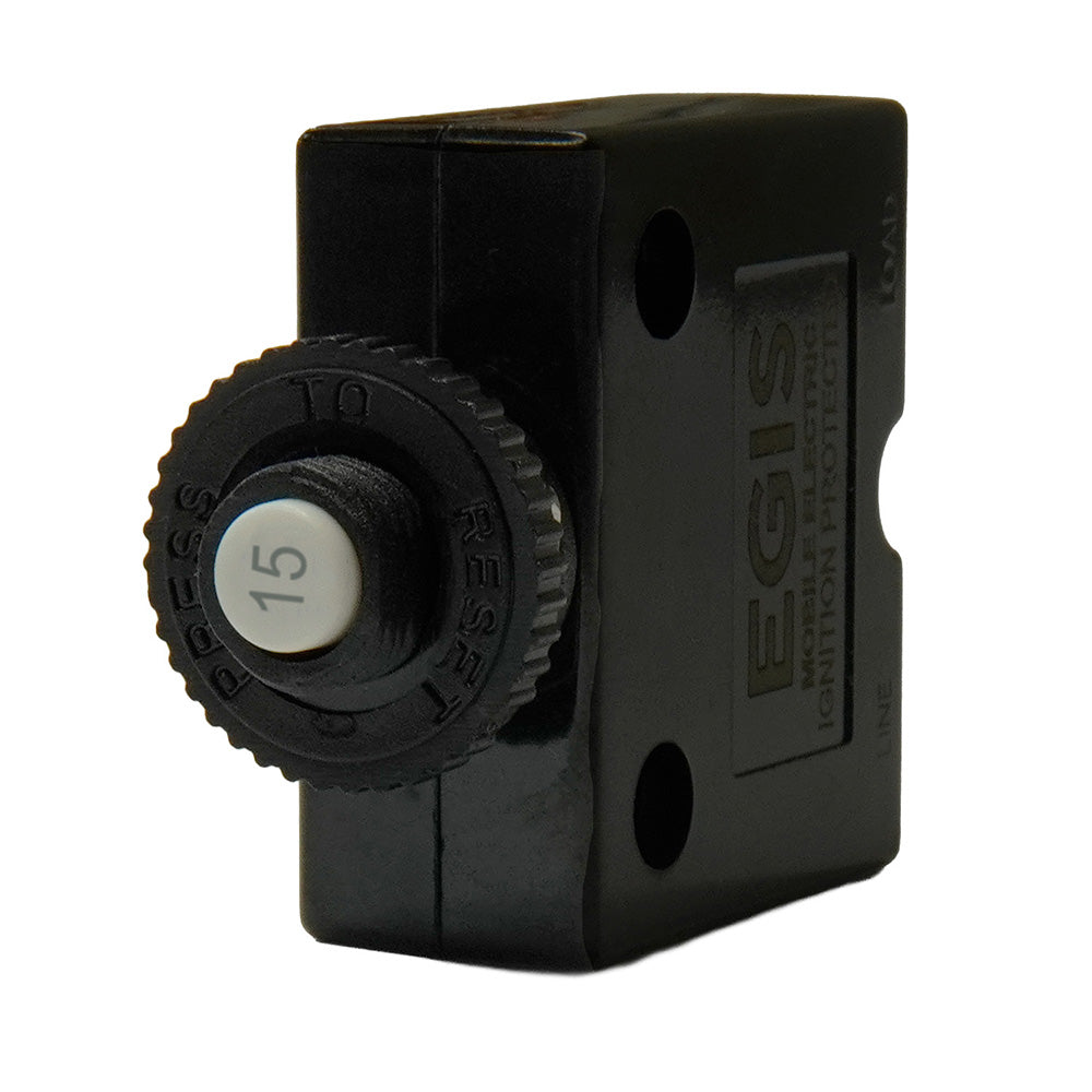 Egis 20A Push Button Panel Mount Circuit Breaker - Spade Terminal [4711-15]