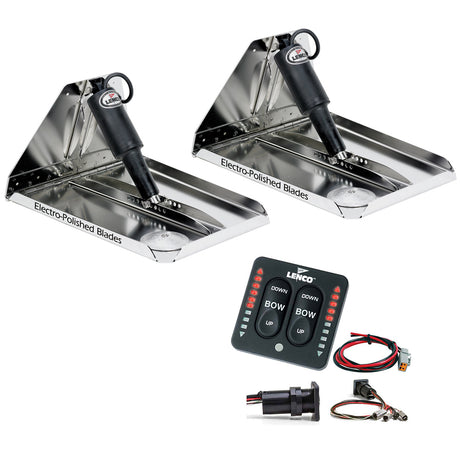 Lenco 16"x 12" Heavy Duty Performance Trim Tab Kit (w/LED Indicator Switch Kit)