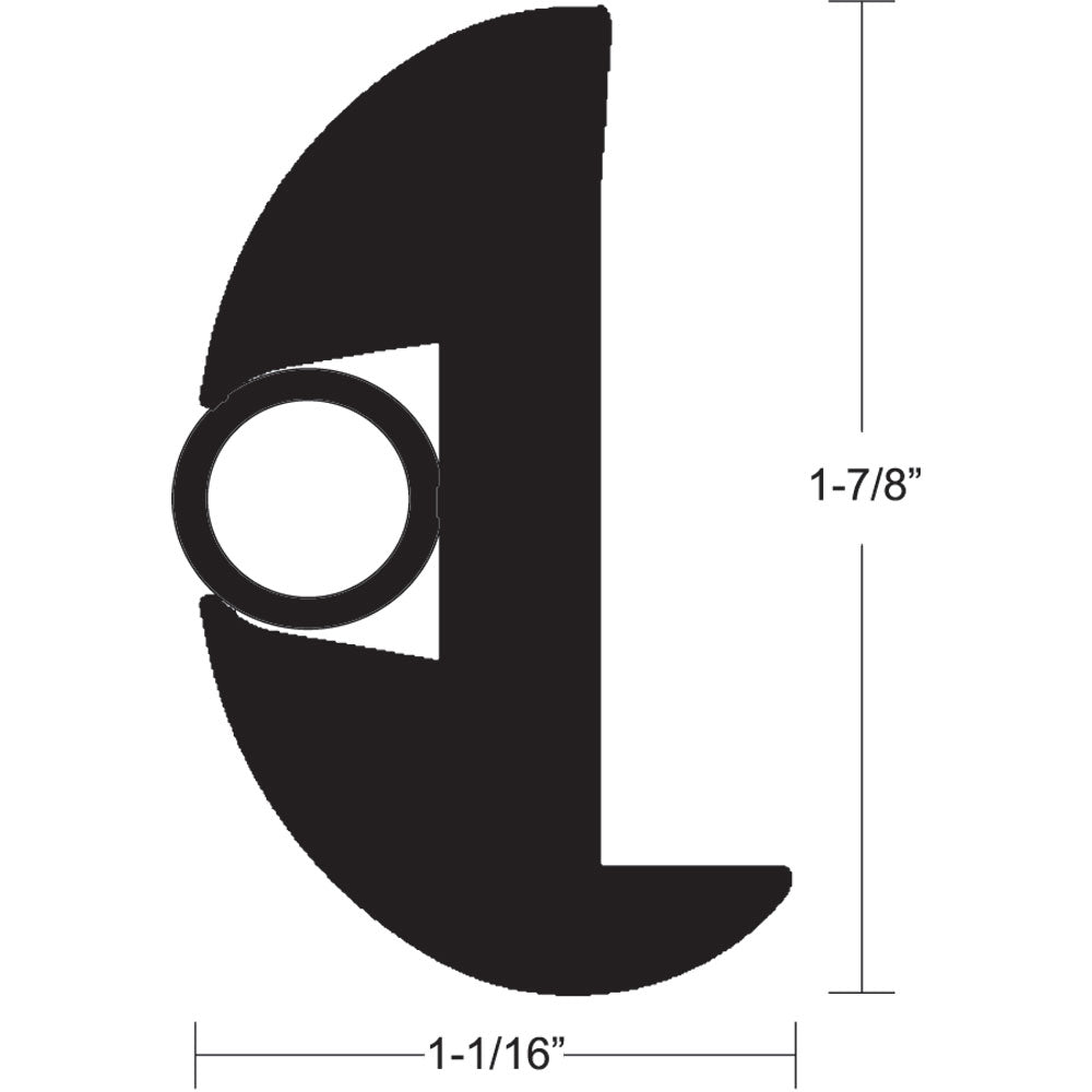 TACO Flex Vinyl Rub Rail Kit Black with Black Insert (70'-1-7/8"x1-1/16")