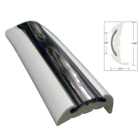 TACO Semi-Rigid Rub Rail Kit White with Flex Chrome Insert (70')