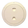 Beckson 6" Smooth Center Screw-Out Deck Plate (Beige)