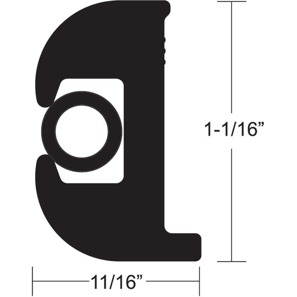 TACO Flex Vinyl Rub Rail Kit with Black Insert (70'-1-1/16"x11/16")