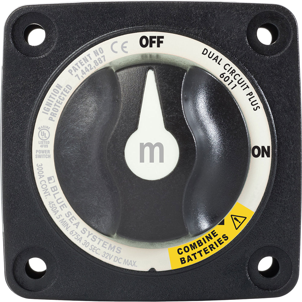 Blue Sea 6011200 m-Series Battery Switch Dual Circuit Plus (Black)