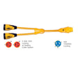 Marinco Y504-2-30 EEL (2)-30A-125V Female to (1)50A-125/250V Male "Y" Adapter - Yellow [Y504-2-30]