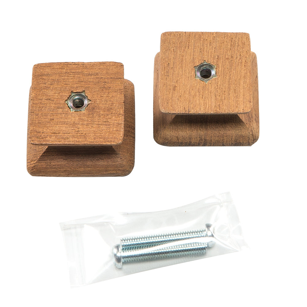 Whitecap Teak Square Drawer Knob (1-1/8" - 2 Pack)