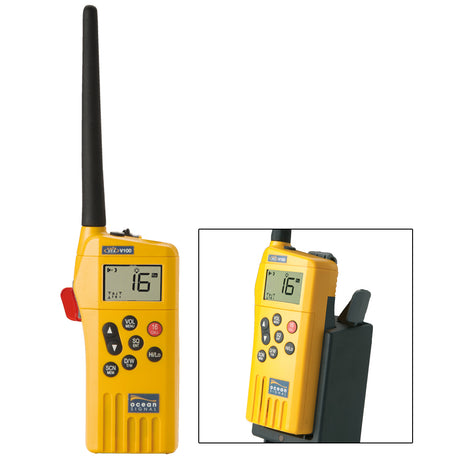 Ocean Signal SafeSea V100 GMDSS VHF Radio (21 Channels w/Battery Kit) handheld vhf radio