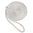 New England Ropes 3/4" Premium 3-Strand Dock Line (White w/Tracer 50')