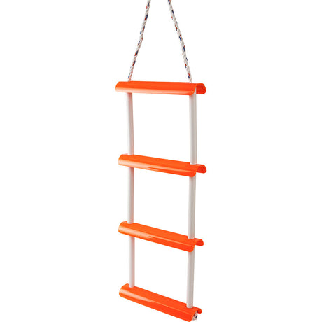 These Portable Emergency Boarding Ladders are made of molded-in, high-visibility orange polycarbonate with nylon rope supporting the frame
