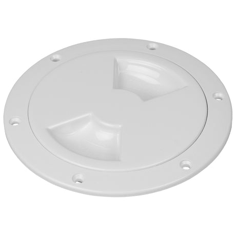 Sea-Dog Quarter-Turn Smooth 4" Deck Plate w/Internal Collar (White)