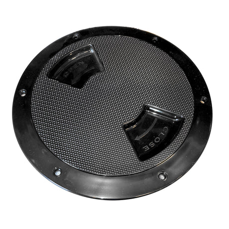 Sea-Dog Quarter-Turn Textured 6" Deck Plate w/Internal Collar (Black)