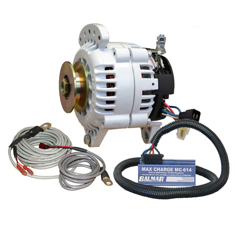 Balmar Alternator 100 AMP Kit 12V 3.15" Dual Foot Saddle Single Vee Pulley Regulator Temp Sensor marine alternator