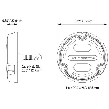 Hella Marine Apelo A2 Blue White Underwater Light - 3000 Lumens - Bronze Housing - White Lens w/Edge Light [016147-101]