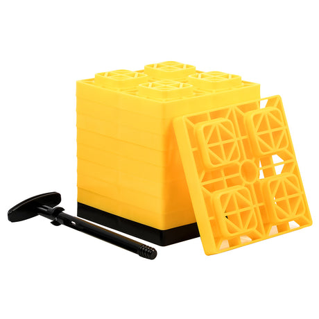 Camco FasTen Leveling Blocks w/T-Handle (2x2 -Yellow 10-Pack)