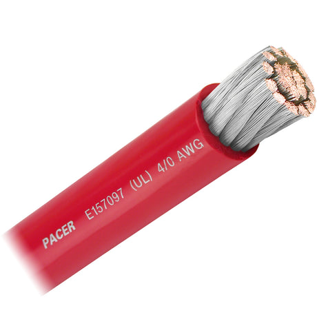 Pacer Red 4/0 AWG Battery Cable boat wire