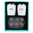 Toadfish Non-Tipping 10oz White Rocks Tumblers w/Ice Ball Tray (2 Tumblers)